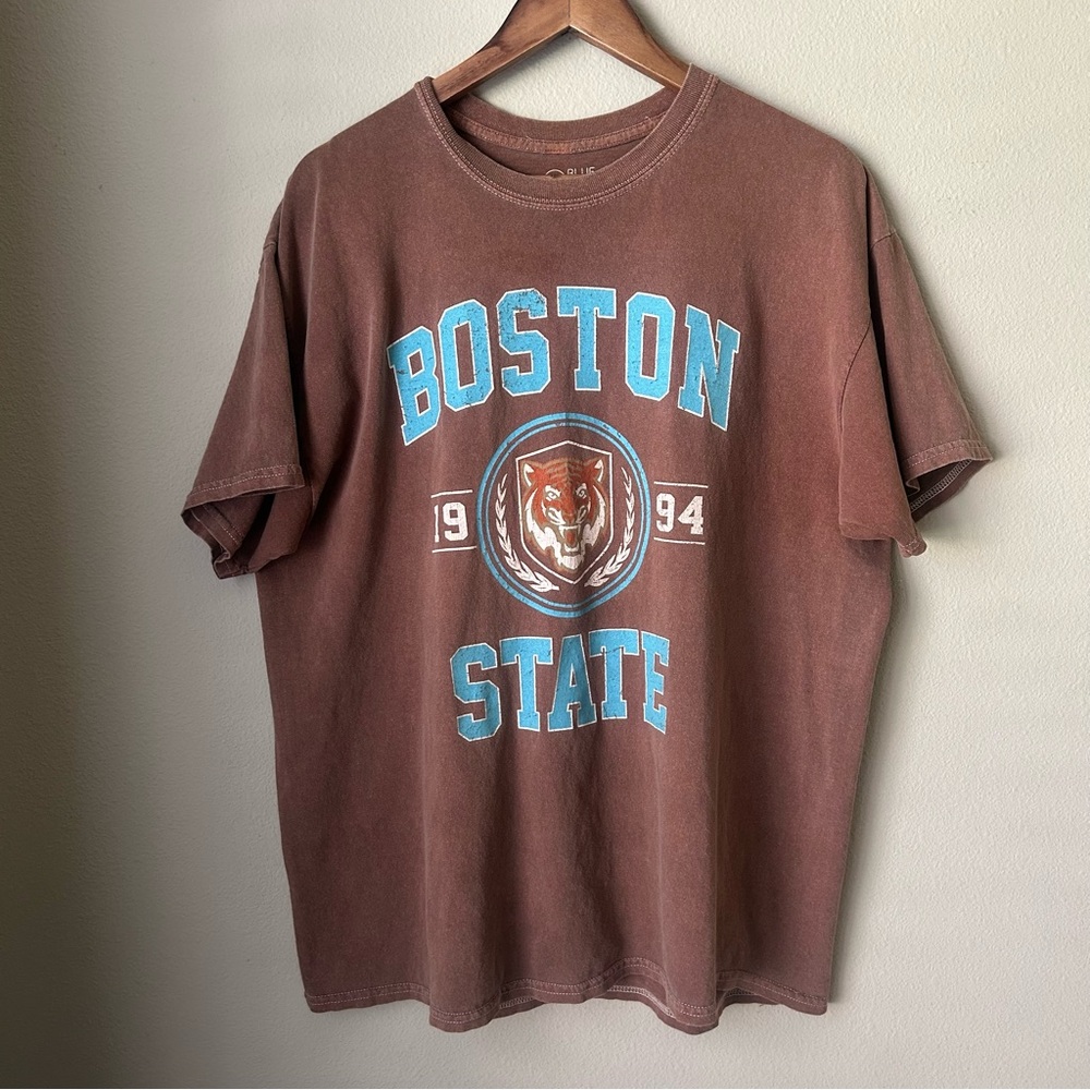 Blue Crown Boston State 1994 Tiger Graphic OverSized Brown Men’s L Unisex Y2K